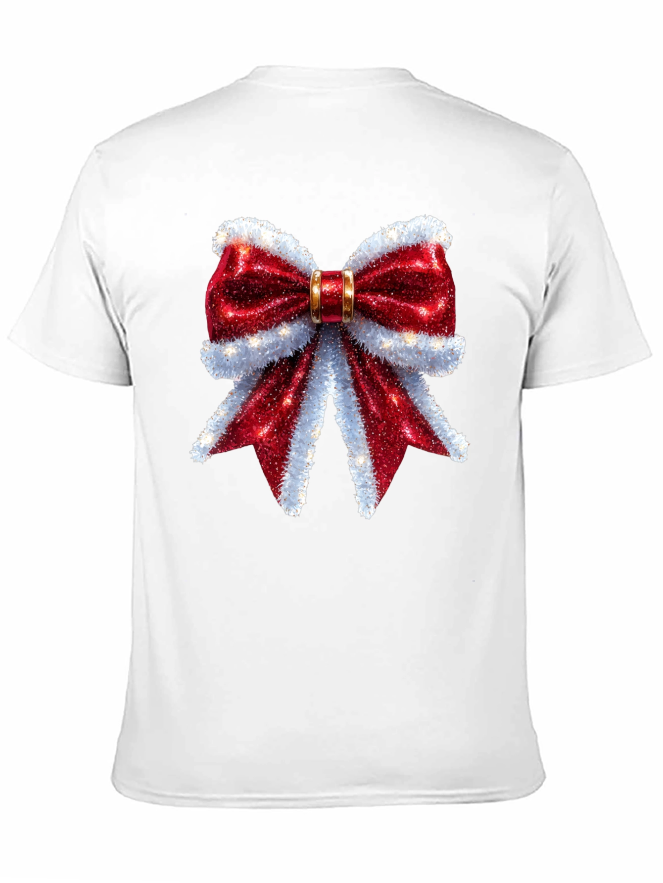 Festive Bow Graphic Tee - Holiday Cheer Shirt