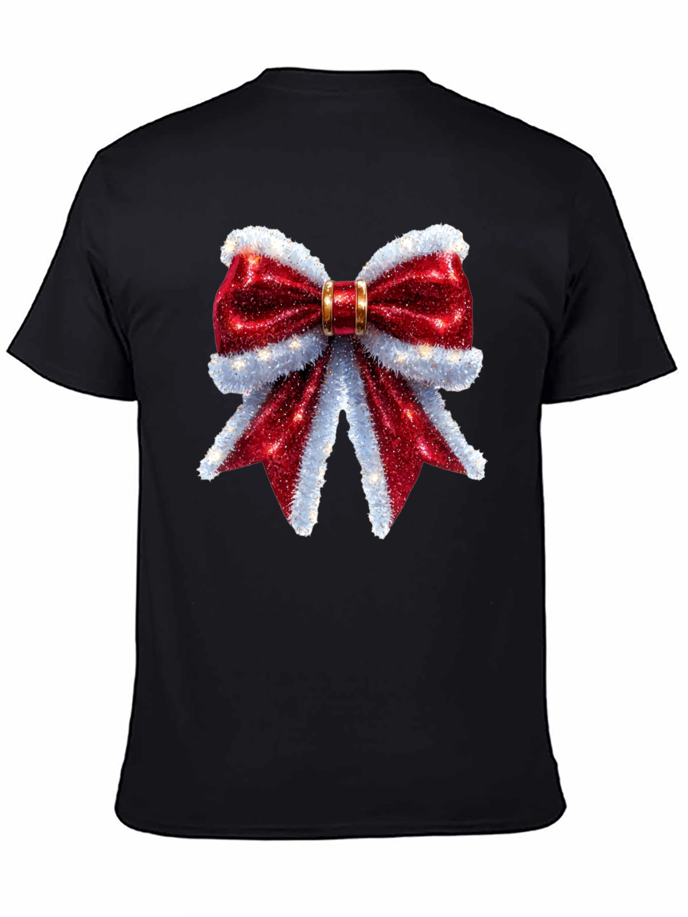 Festive Bow Graphic Tee - Holiday Cheer Shirt