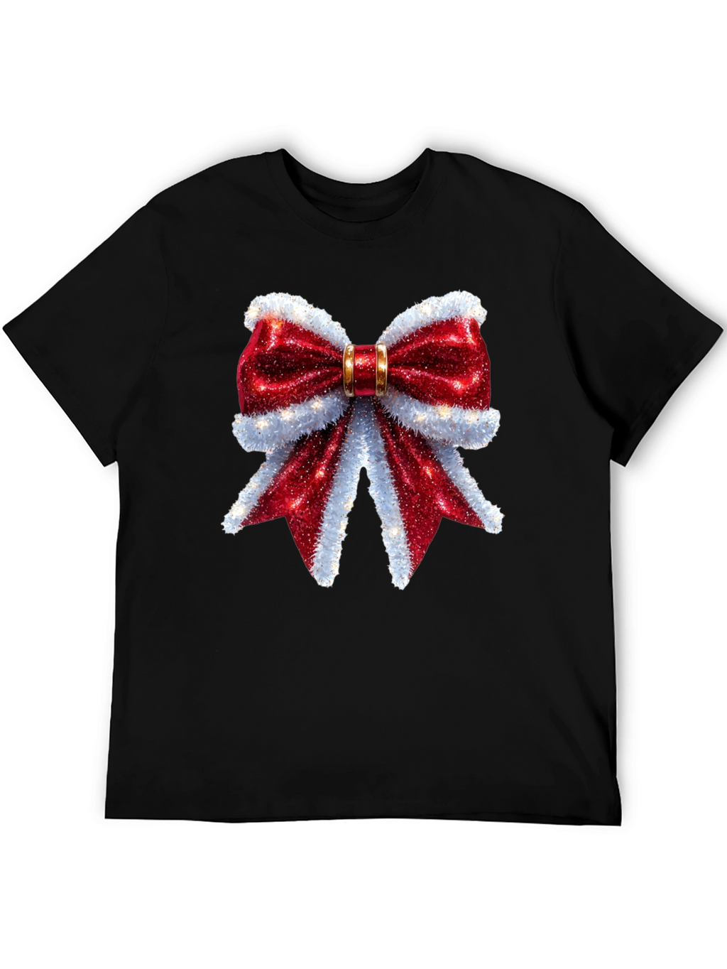 Festive Bow Graphic Tee - Holiday Cheer Shirt