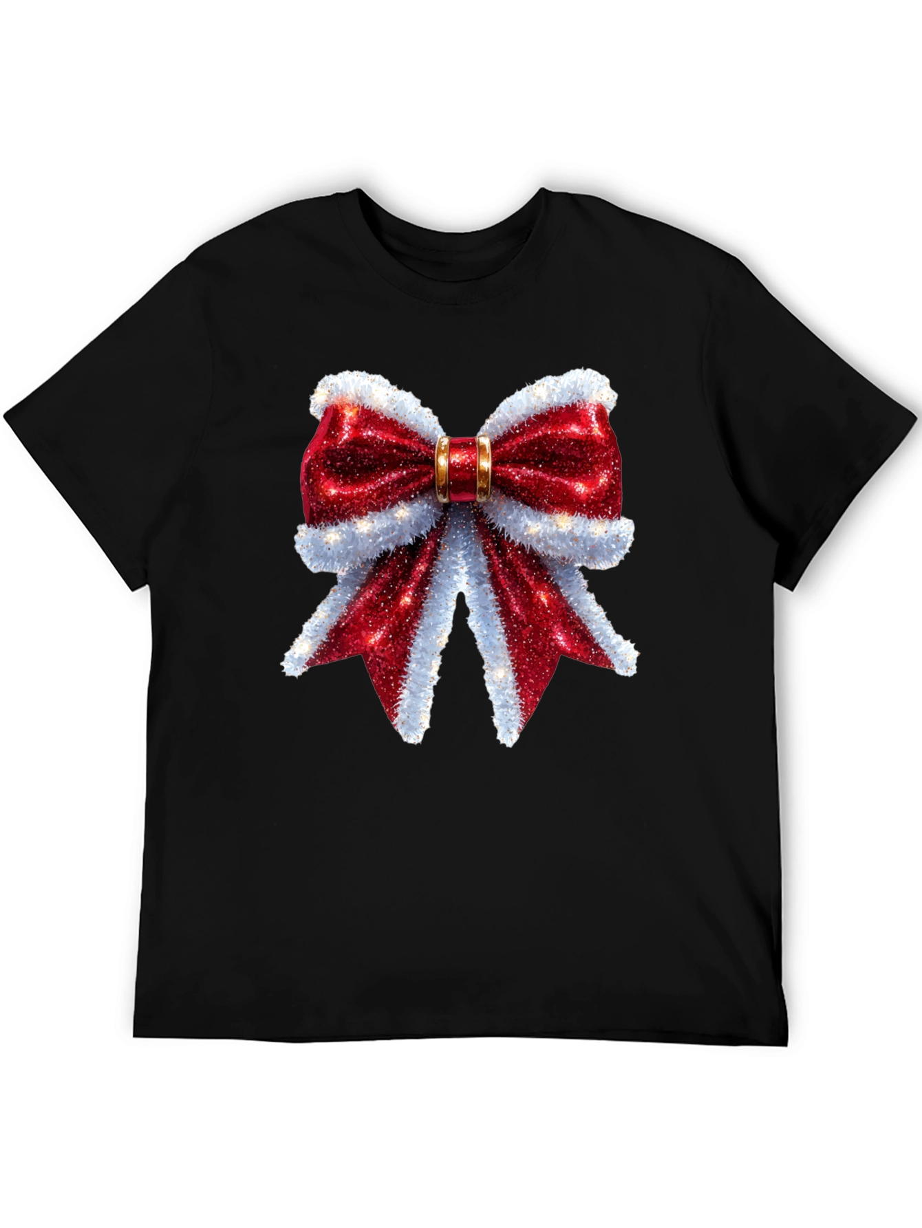Festive Bow Graphic Tee - Holiday Cheer Shirt