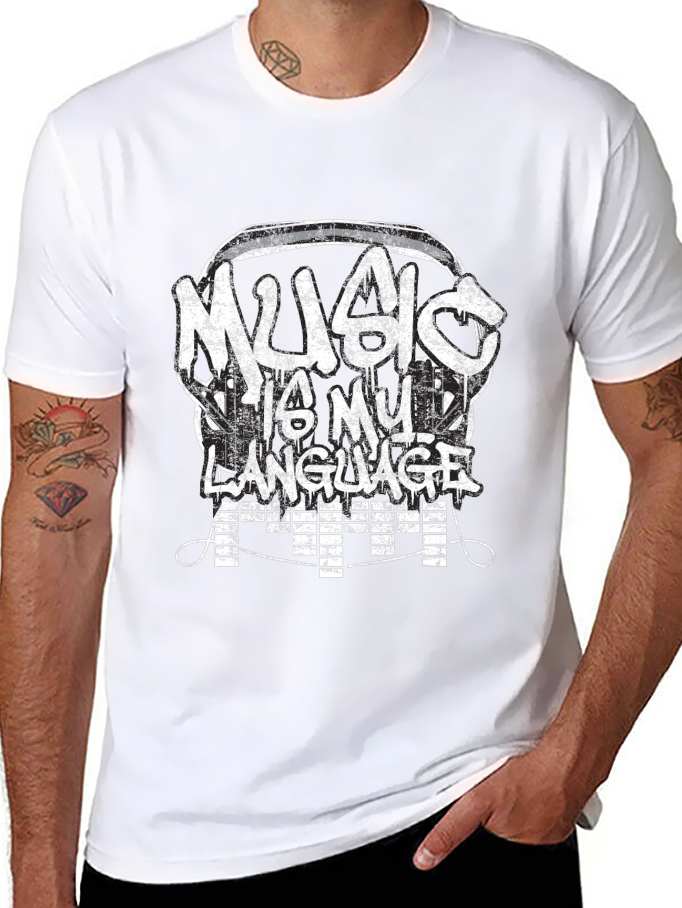 Music Is My Language T-Shirt - Graphic Tee