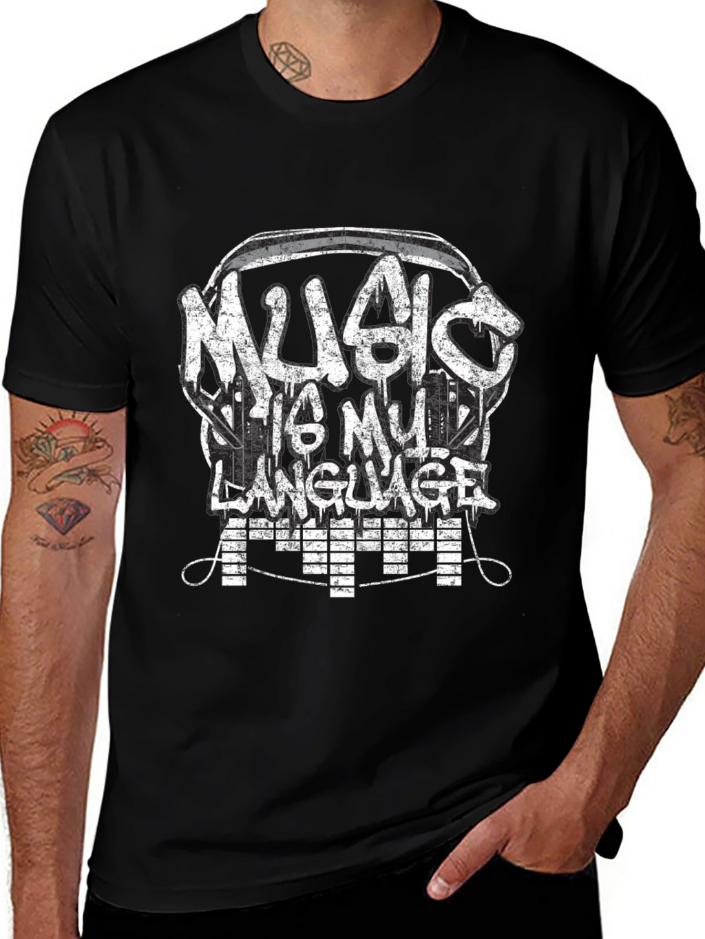 Music Is My Language T-Shirt - Graphic Tee