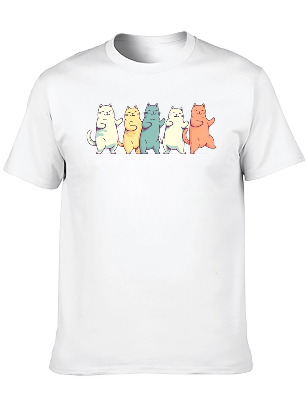 Dancing Cats Graphic T-Shirt - Black