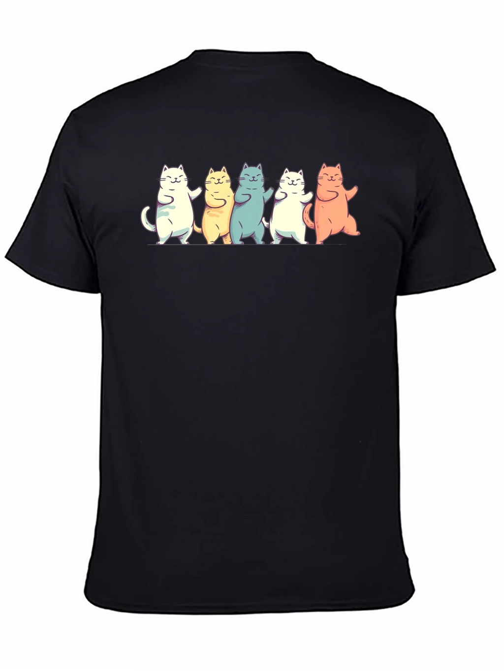Dancing Cats Graphic T-Shirt - Black