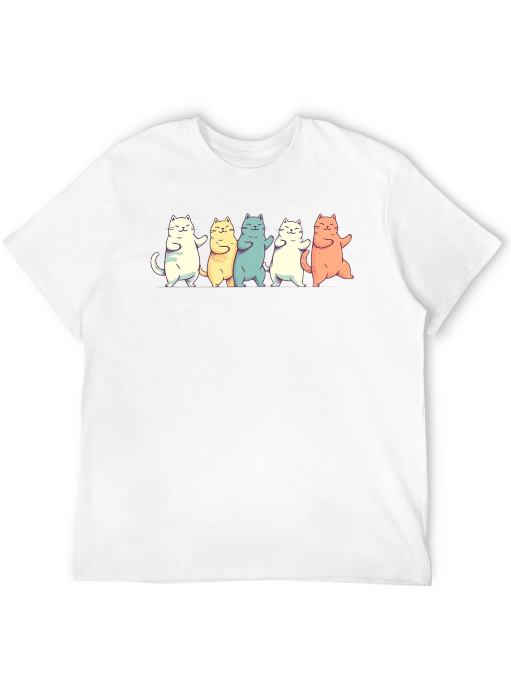 Dancing Cats Graphic T-Shirt - Black