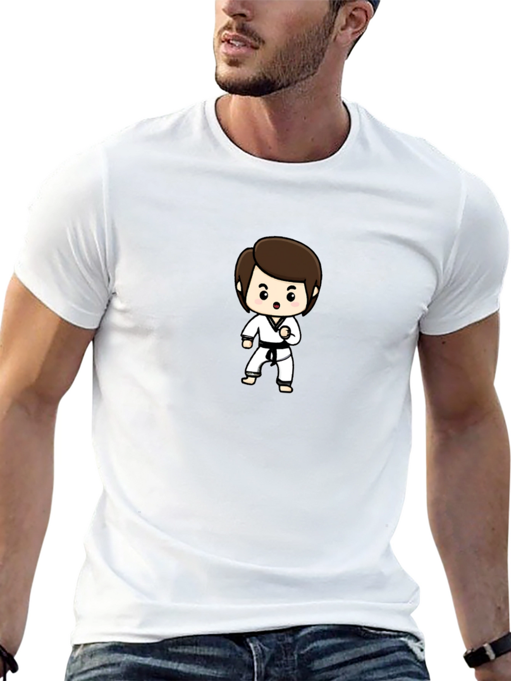 Karate Kid Cartoon T-Shirt - Black
