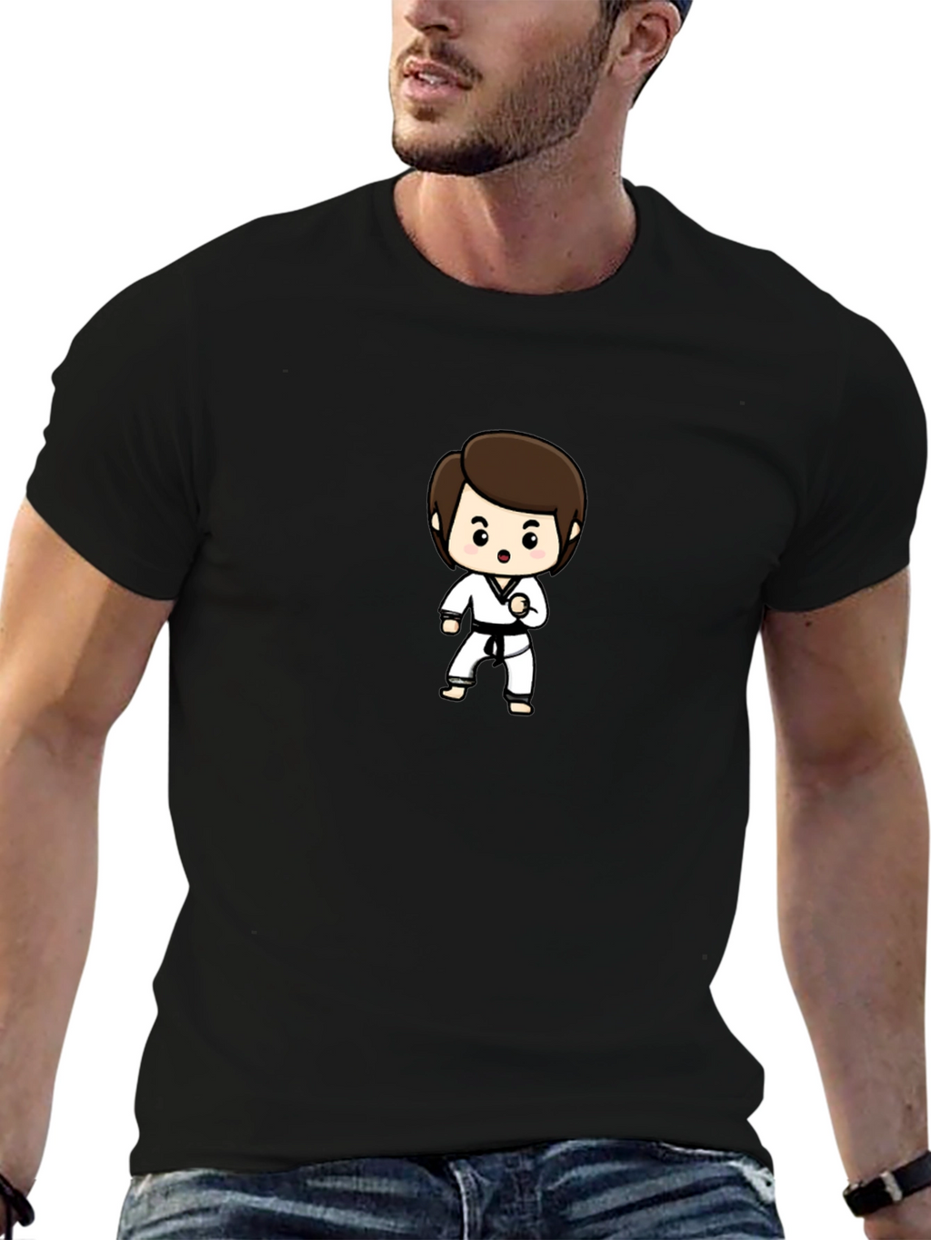 Karate Kid Cartoon T-Shirt - Black