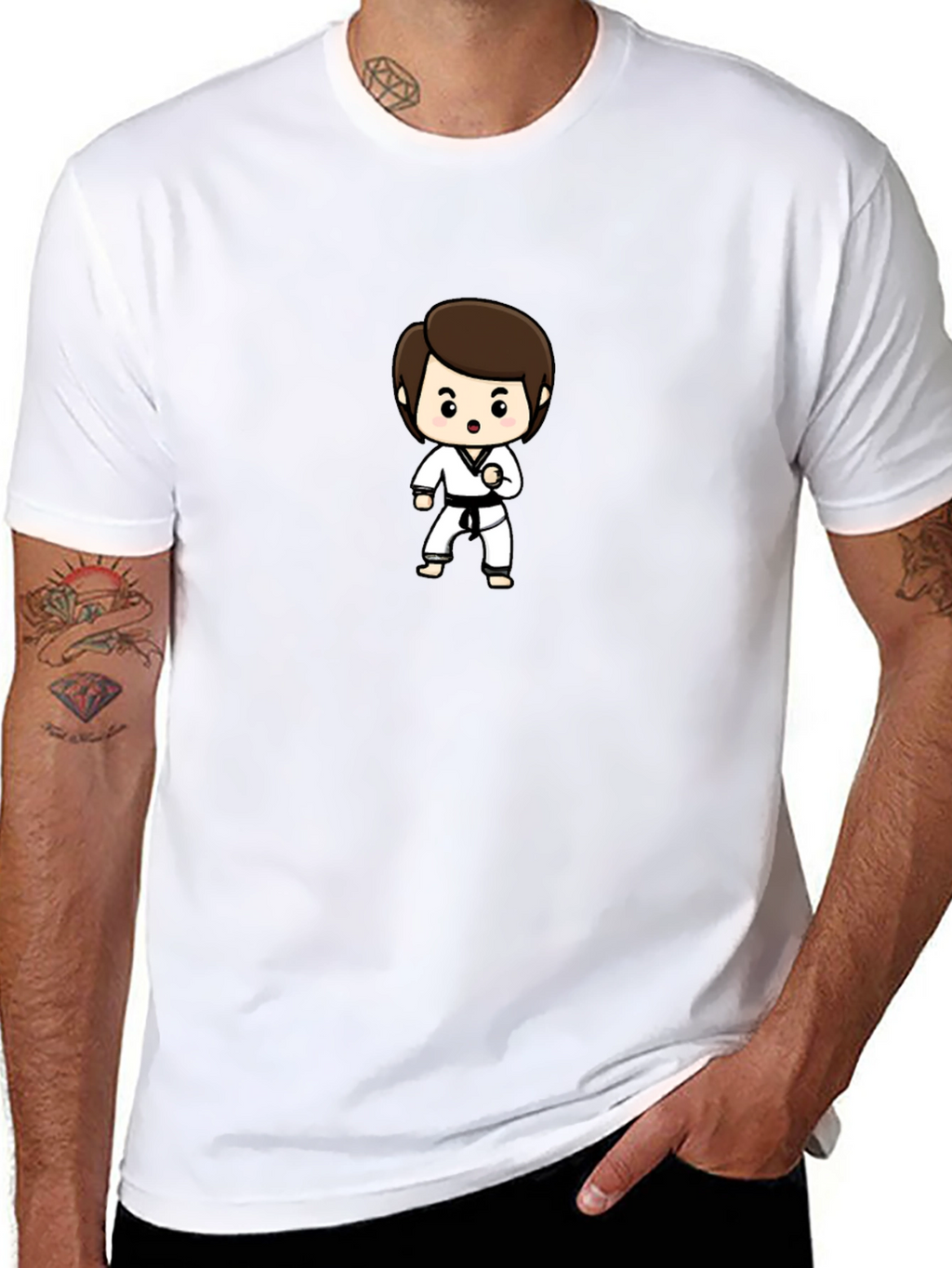 Karate Kid Cartoon T-Shirt - Black