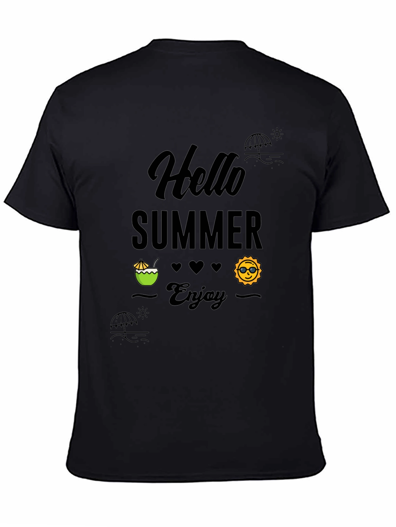 Summer Vibes Black Graphic Tee