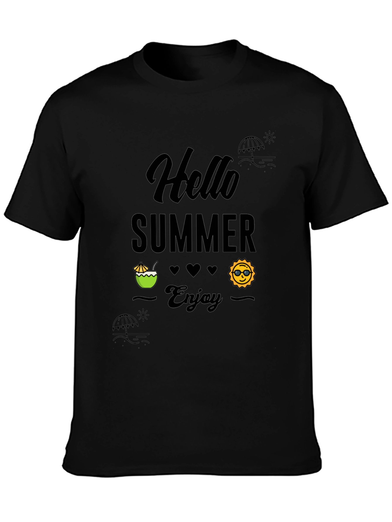 Summer Vibes Black Graphic Tee