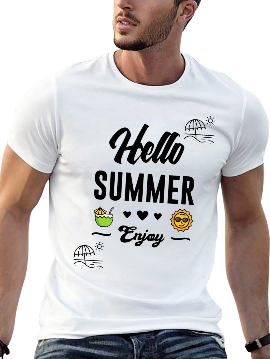Summer Vibes Black Graphic Tee