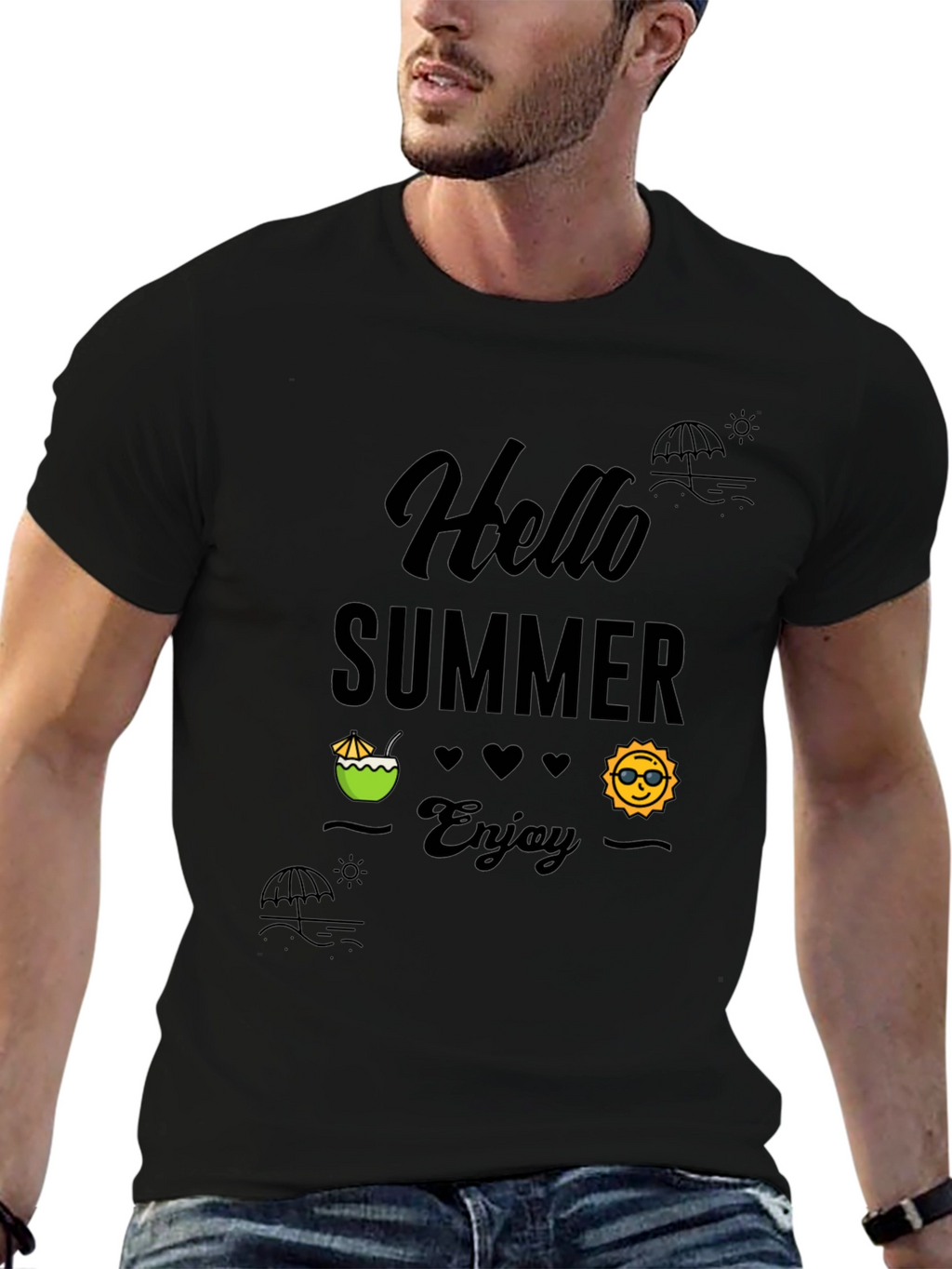 Summer Vibes Black Graphic Tee
