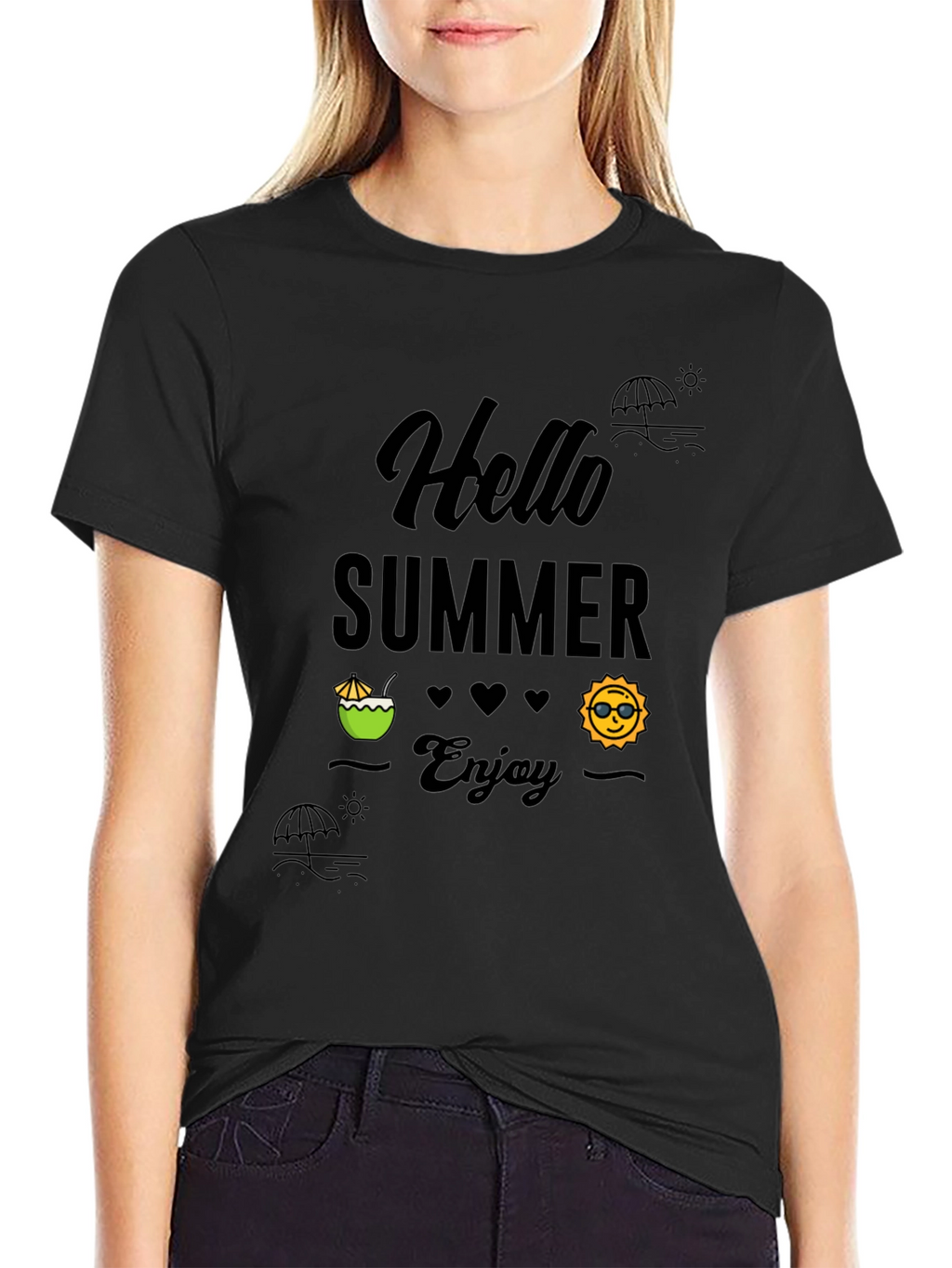 Summer Vibes Black Graphic Tee
