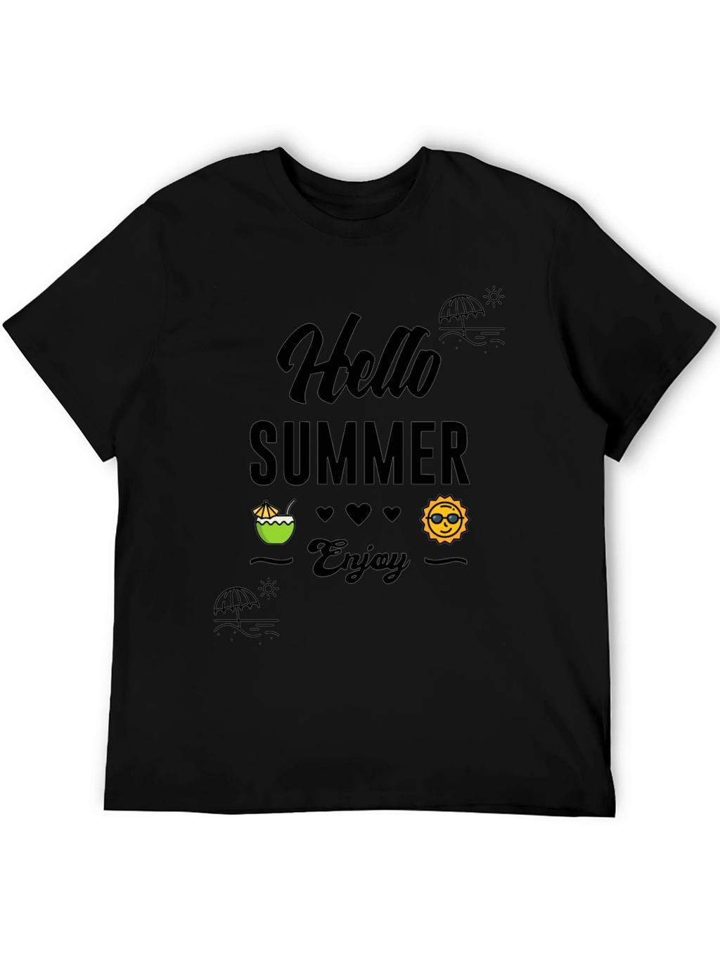 Summer Vibes Black Graphic Tee