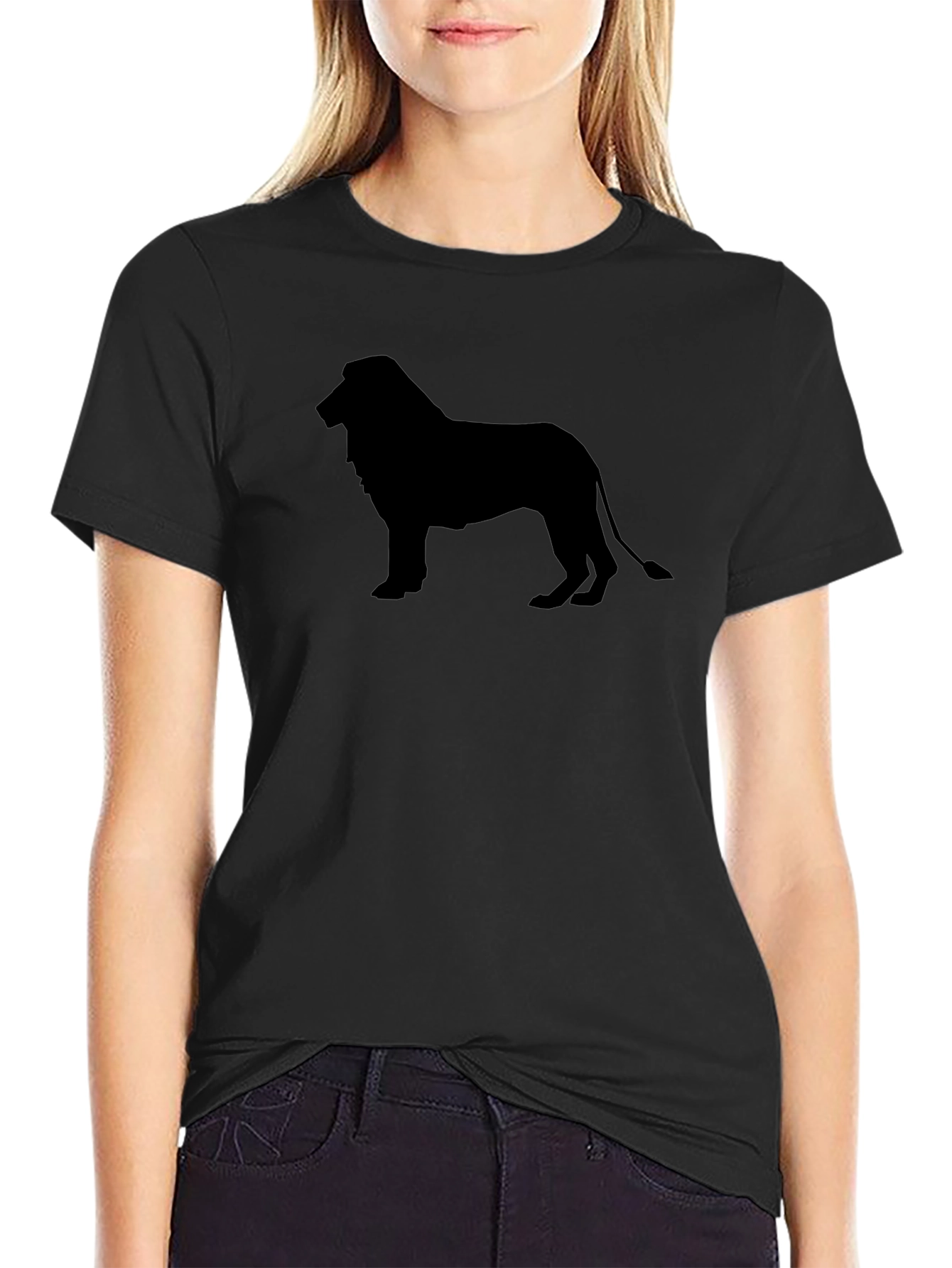 Black Lion Silhouette Graphic T-Shirt