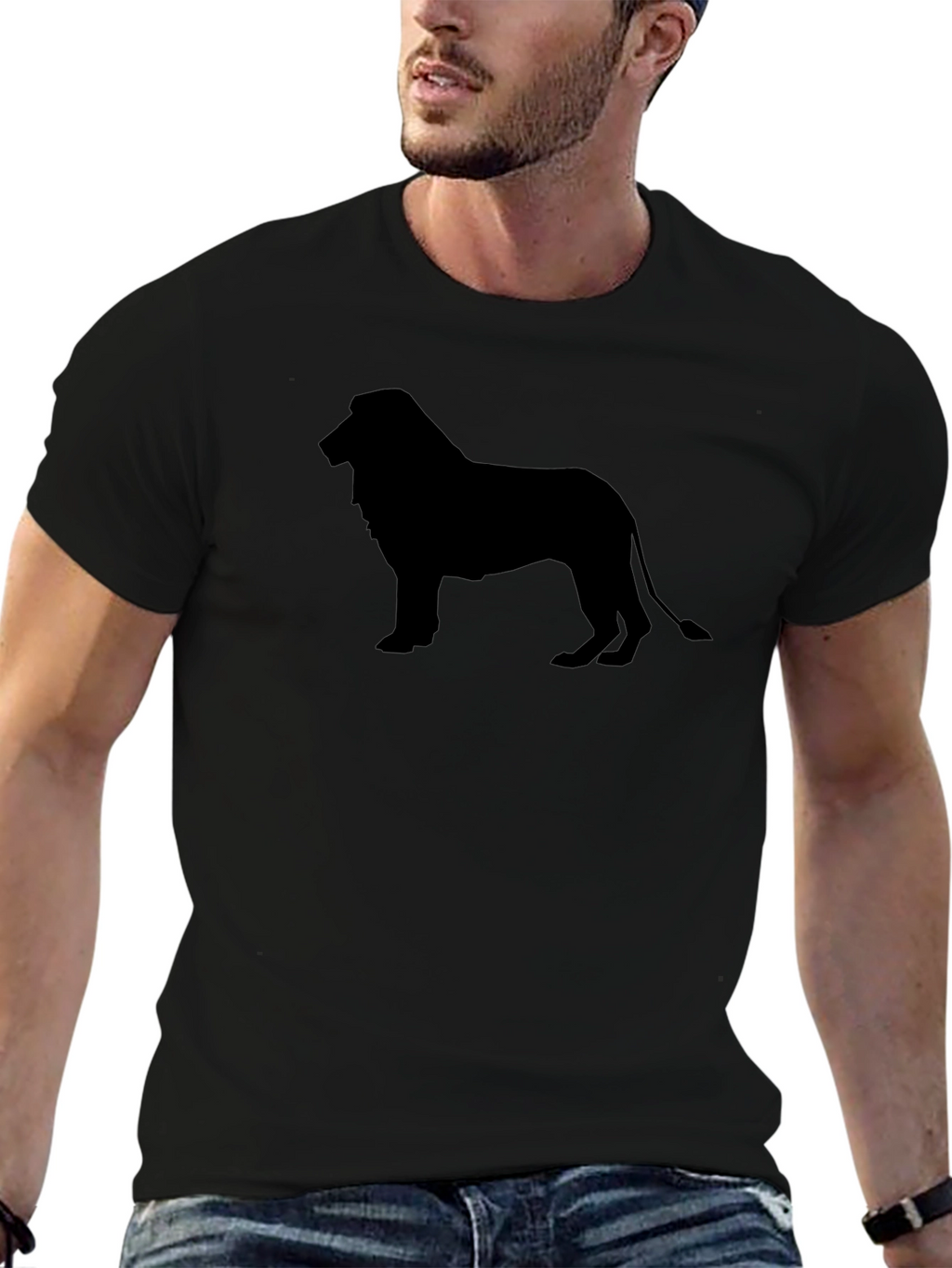 Black Lion Silhouette Graphic T-Shirt