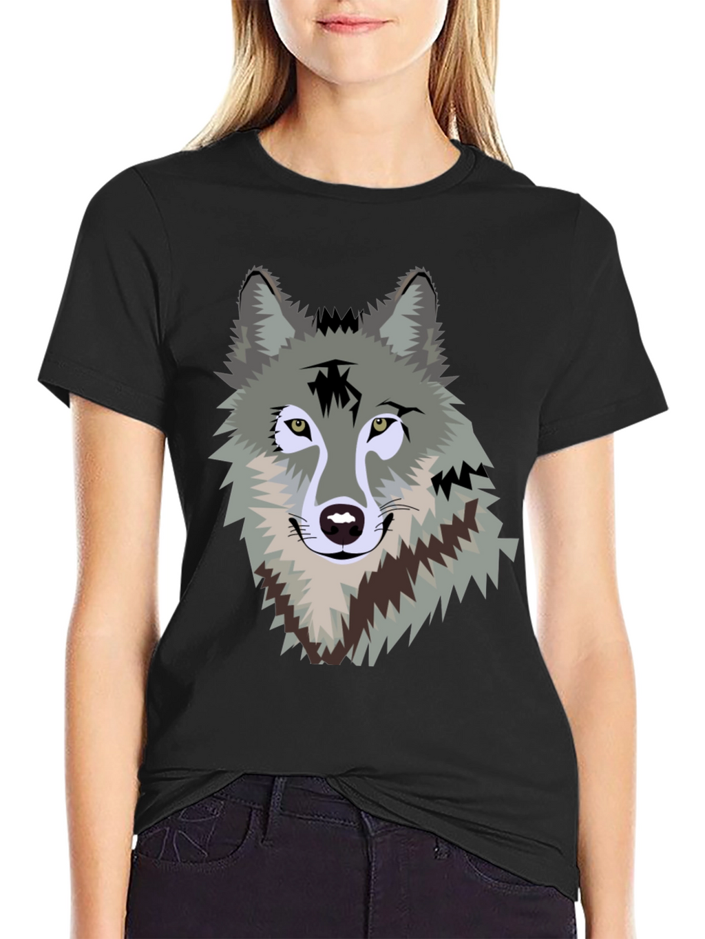 Wolf Graphic Print Mens T-Shirt