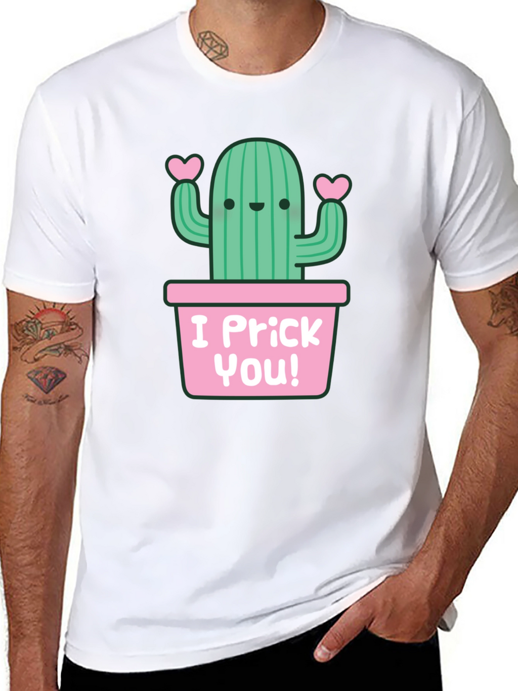 I Prick You! Cactus Graphic Black T-Shirt
