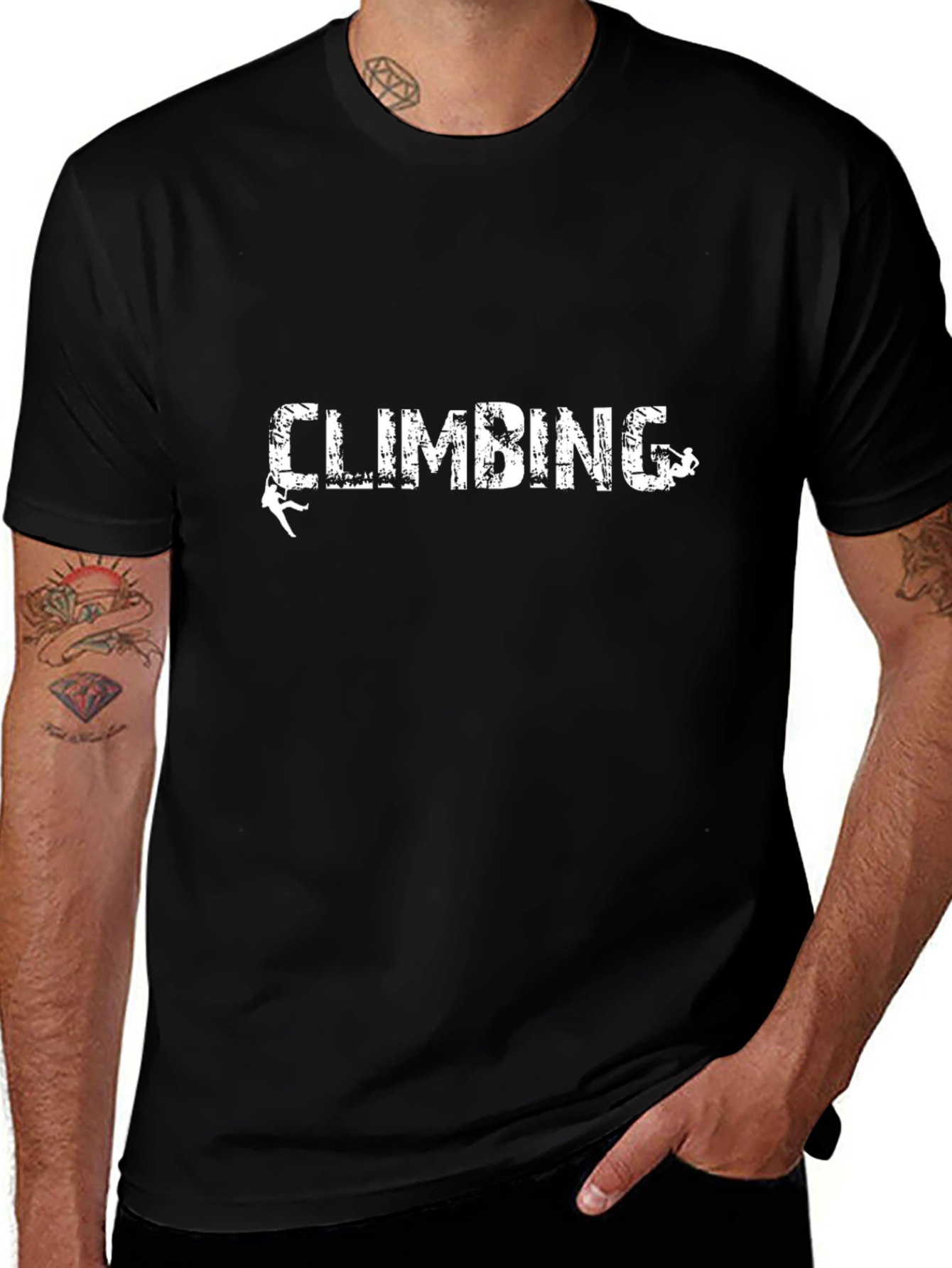 Climbing T-Shirt: Distressed Graphic Tee for Rock Climbing Lovers