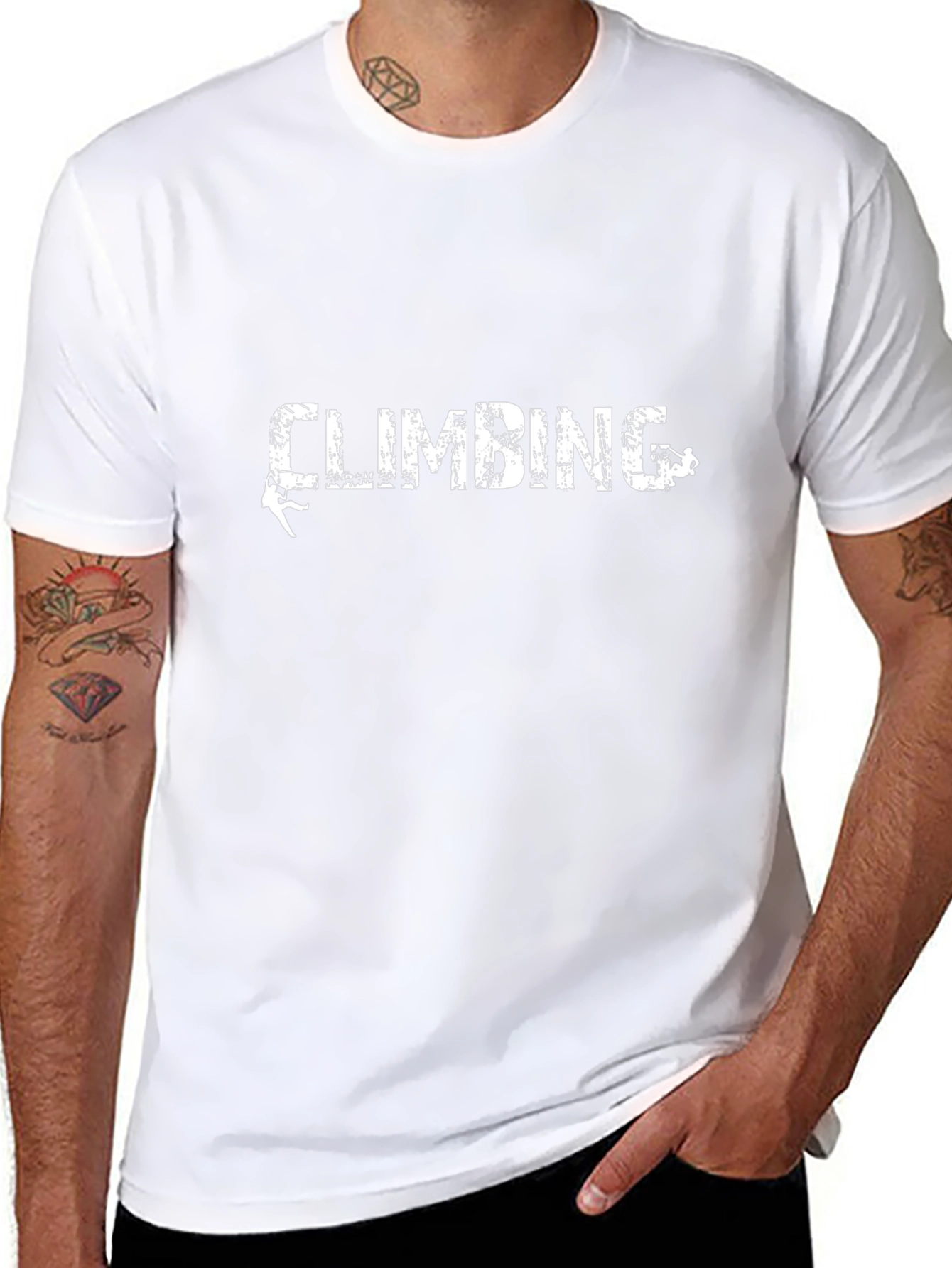 Climbing T-Shirt: Distressed Graphic Tee for Rock Climbing Lovers
