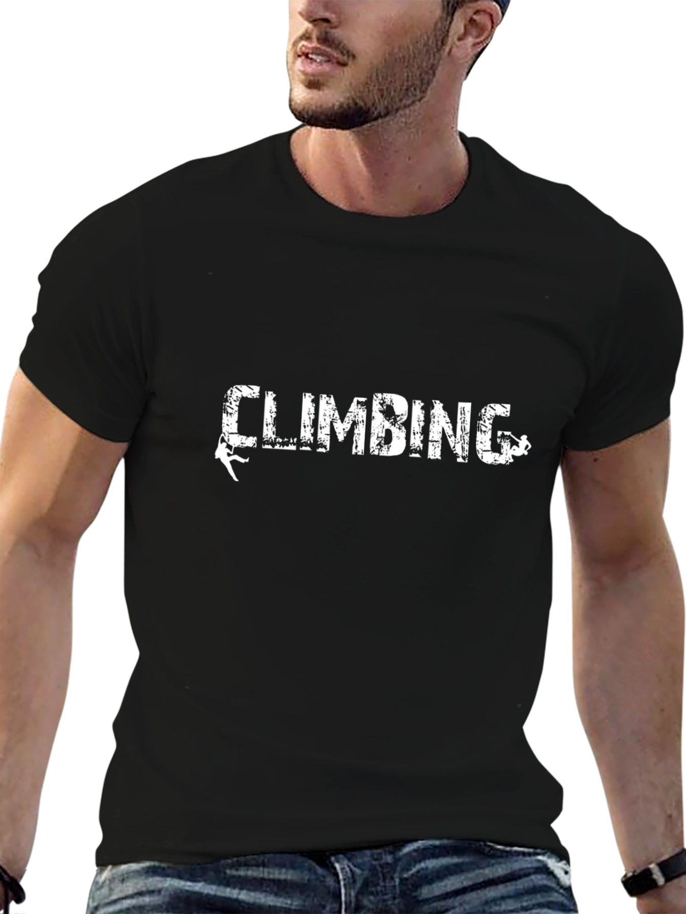 Climbing T-Shirt: Distressed Graphic Tee for Rock Climbing Lovers