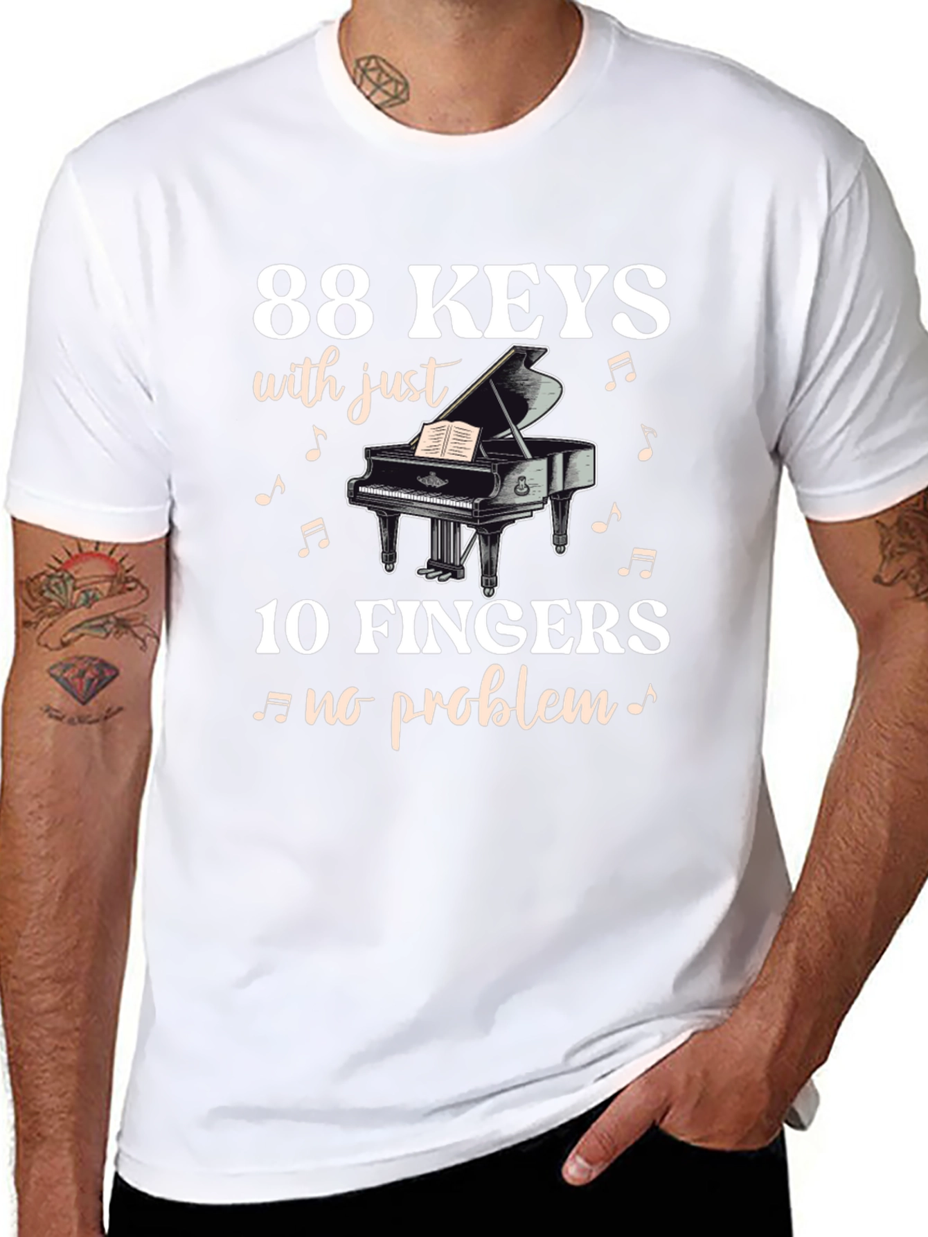88 Keys 10 Fingers T-Shirt - Musician Tee
