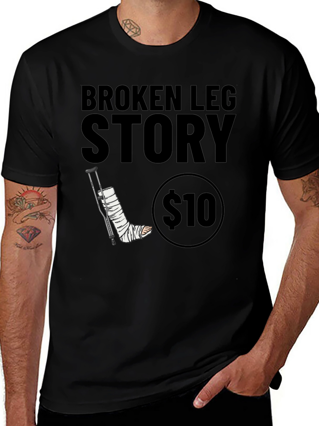 Broken Leg Story Graphic Tee - $10