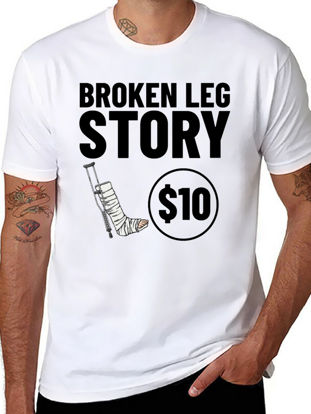 Broken Leg Story Graphic Tee - $10