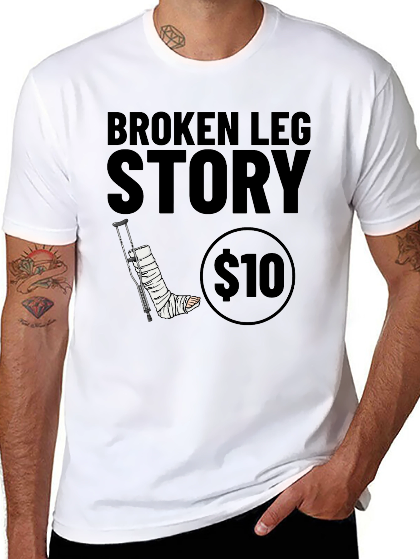Broken Leg Story Graphic Tee - $10