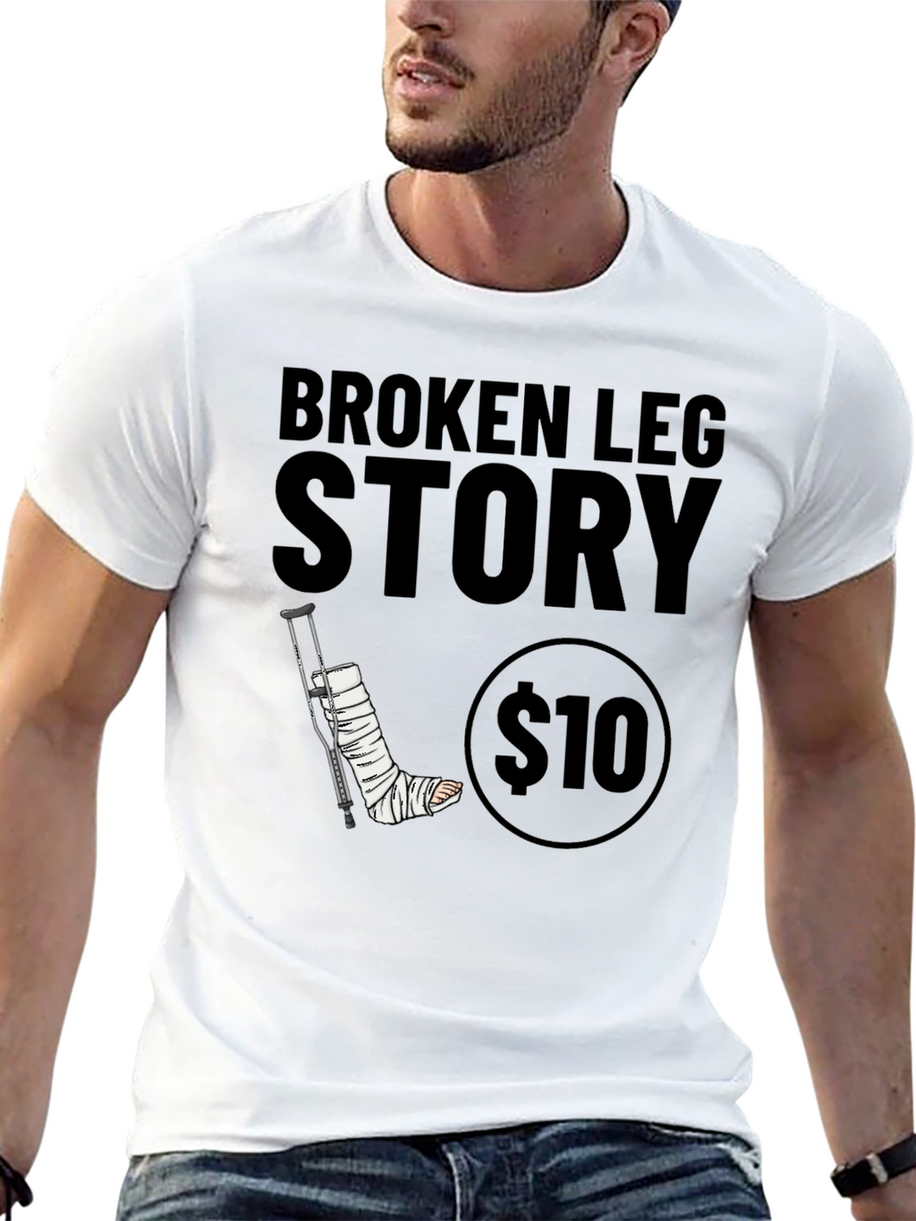 Broken Leg Story Graphic Tee - $10