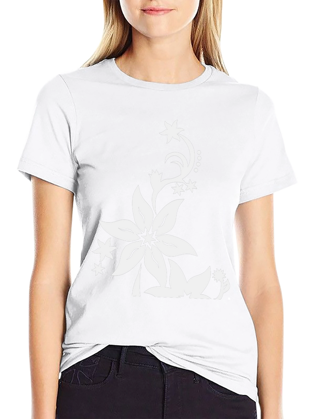 Floral Print Black T-Shirt - Stylish Casual Wear