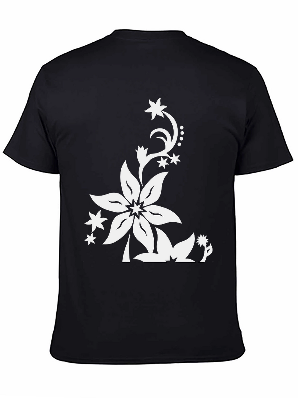 Floral Print Black T-Shirt - Stylish Casual Wear