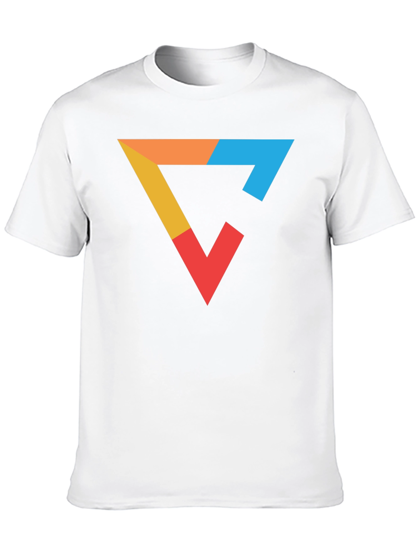 Modern Graphic Tee - Colorful Triangle Design