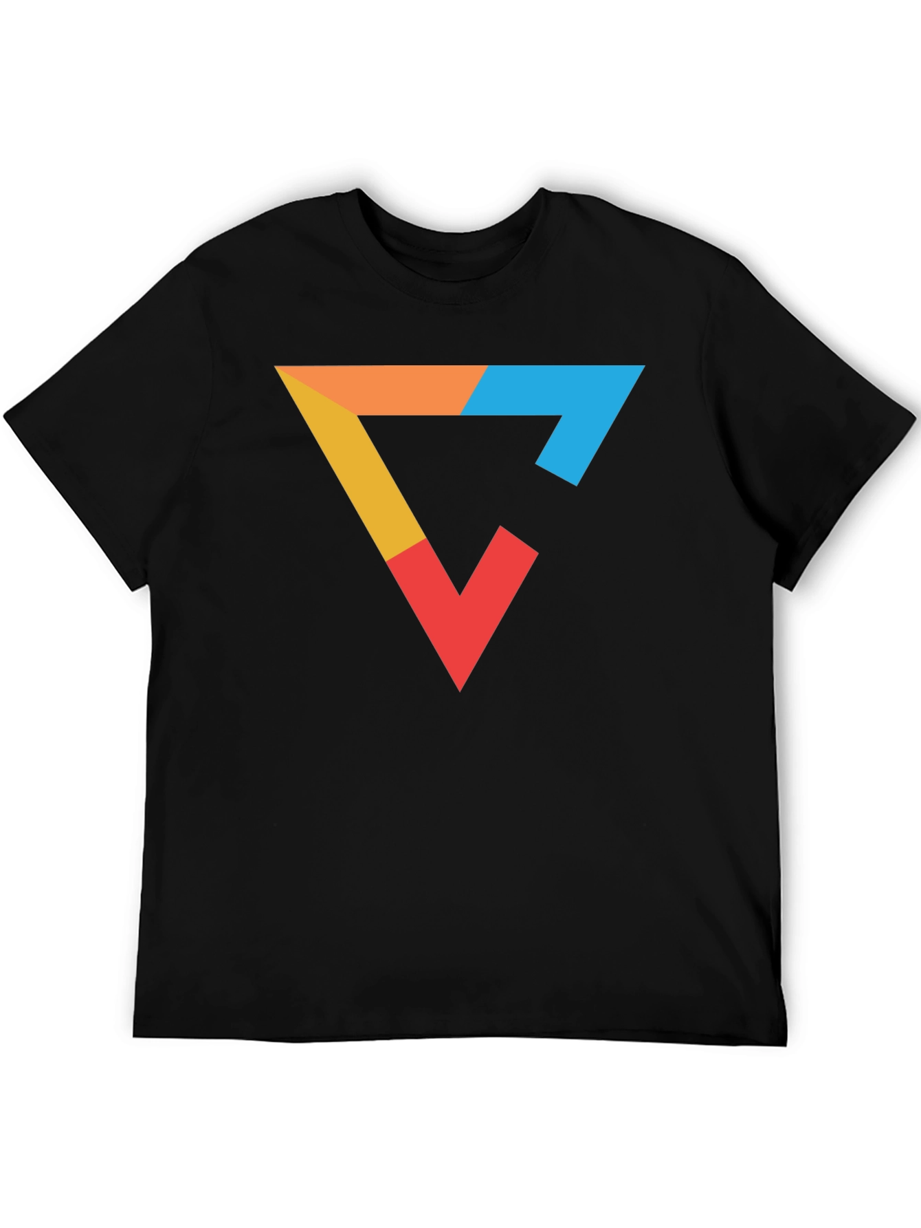 Modern Graphic Tee - Colorful Triangle Design