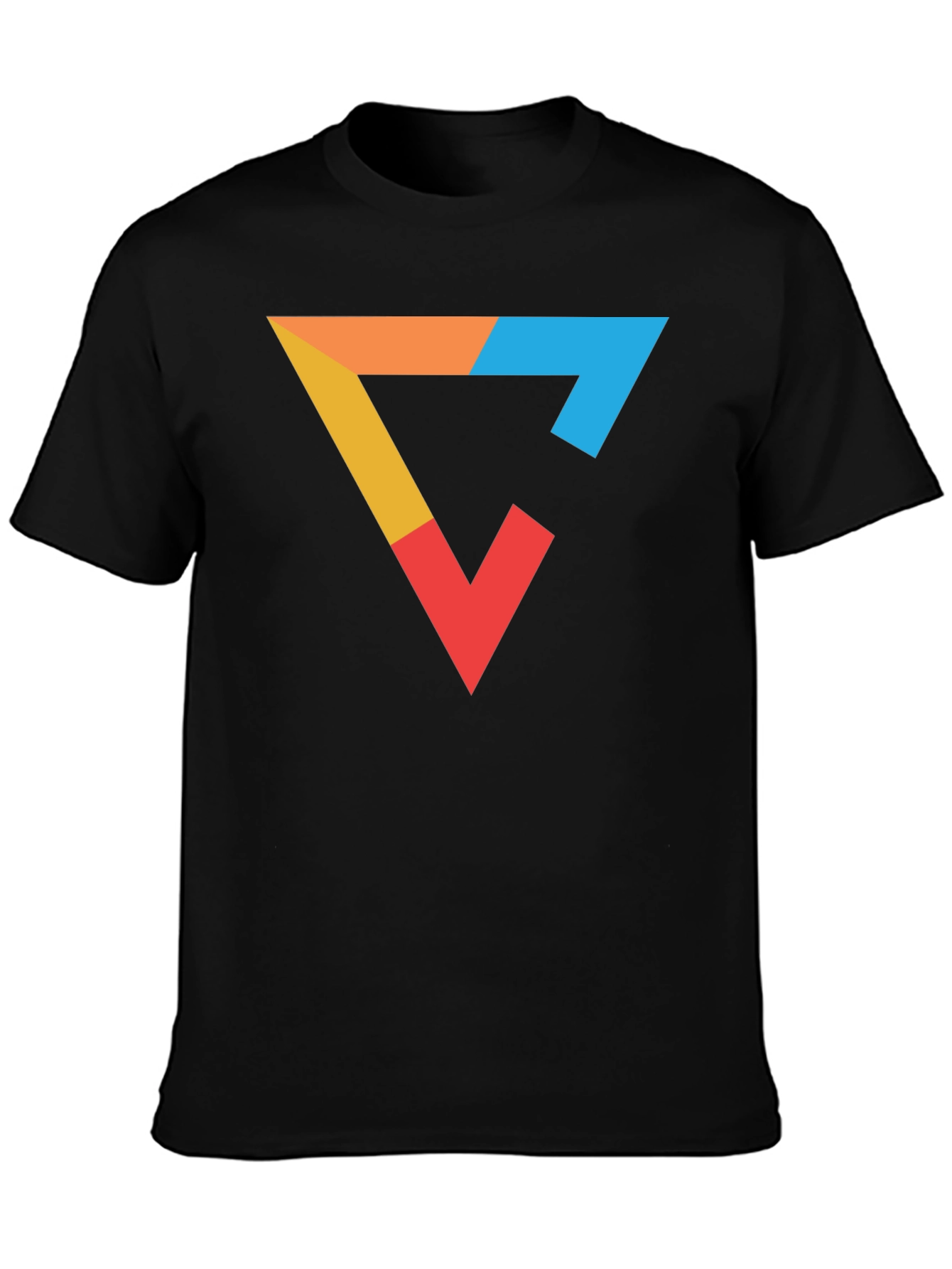 Modern Graphic Tee - Colorful Triangle Design