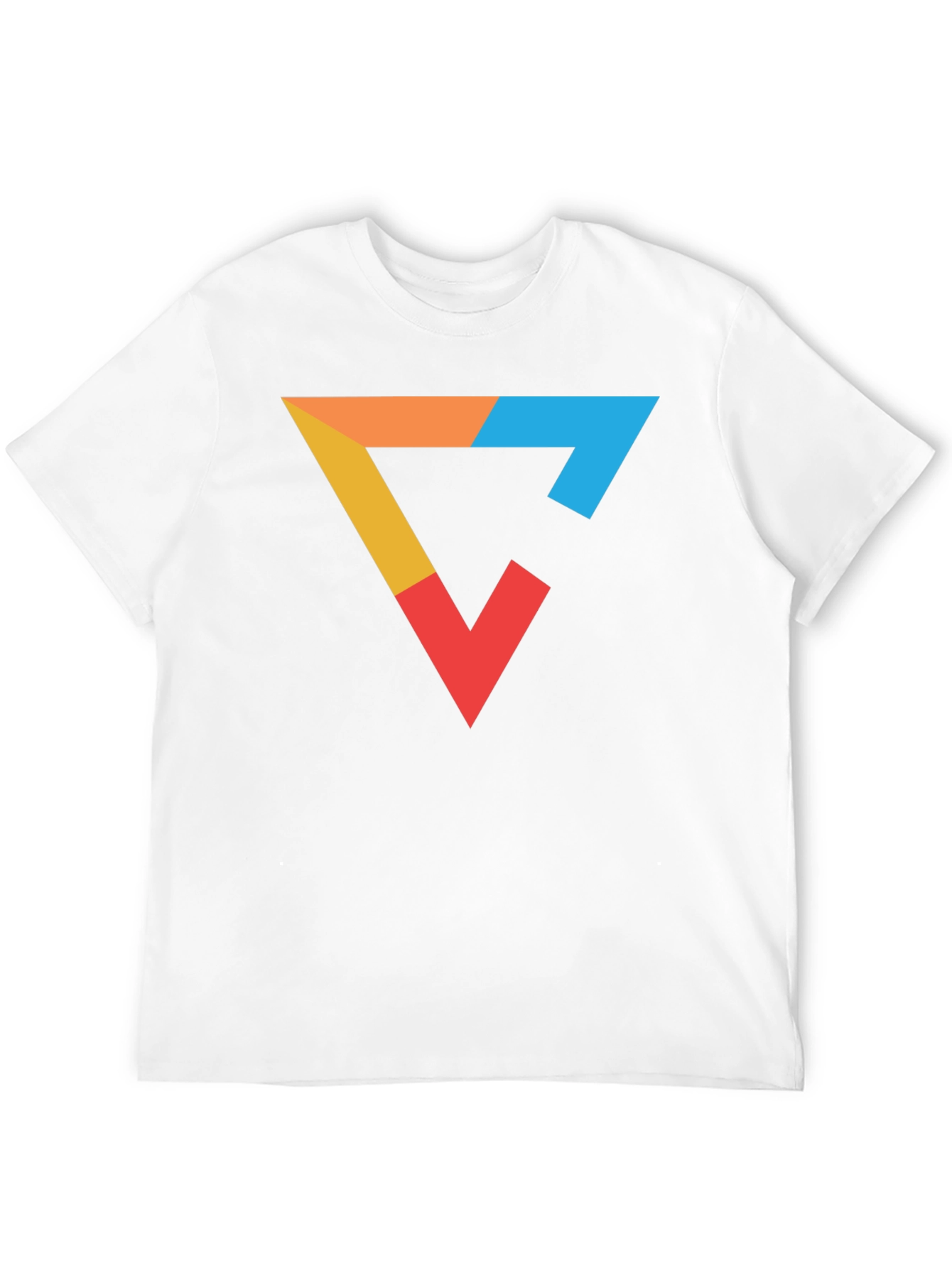 Modern Graphic Tee - Colorful Triangle Design