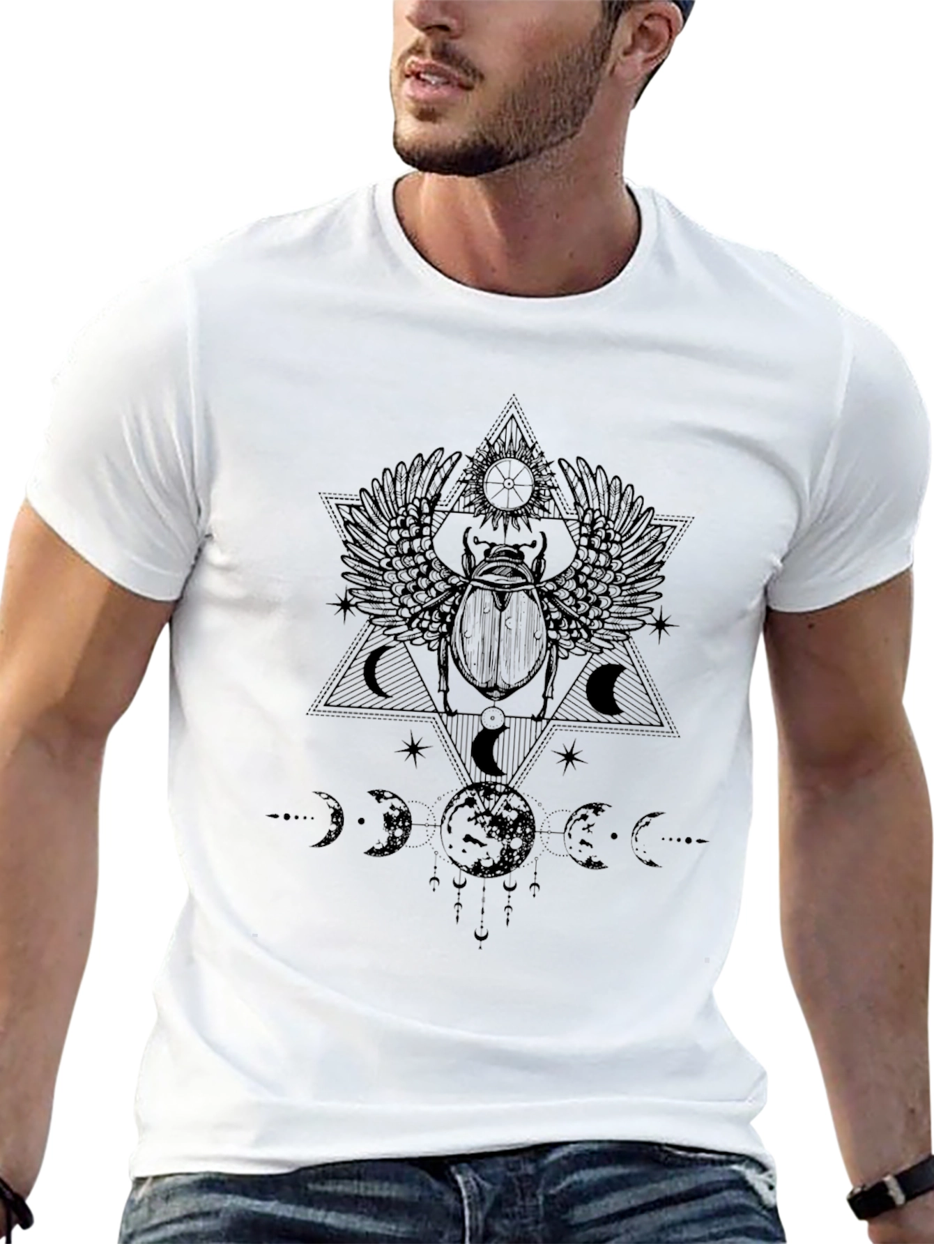 Scarabaeus Sacred Geometry T-Shirt - Black
