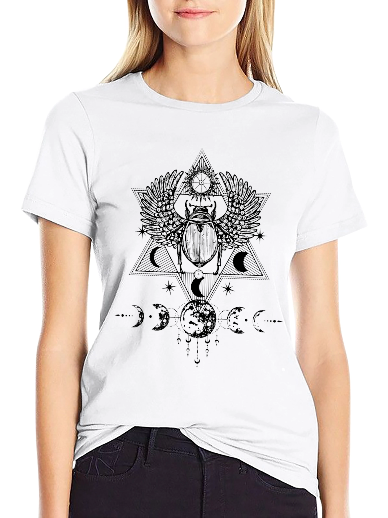 Scarabaeus Sacred Geometry T-Shirt - Black
