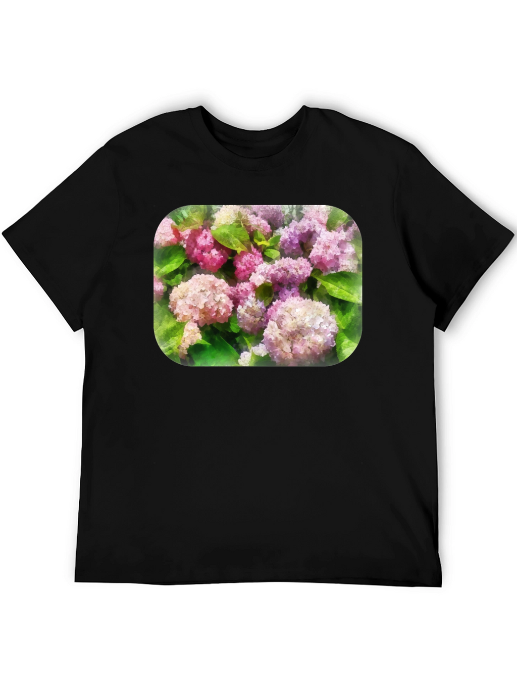 Floral T-Shirt - Pink Hydrangea Design