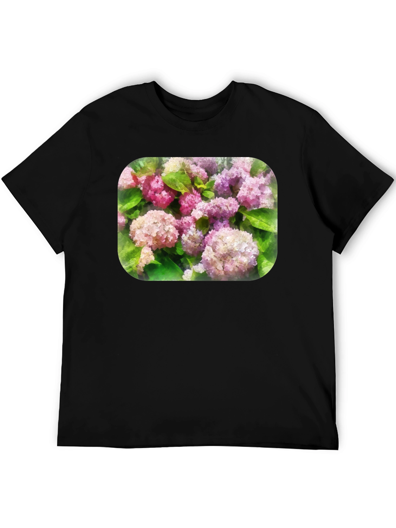 Floral T-Shirt - Pink Hydrangea Design