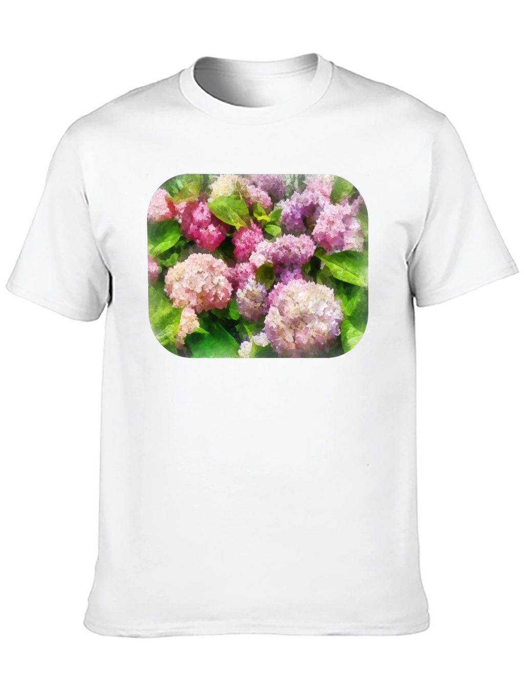Floral T-Shirt - Pink Hydrangea Design