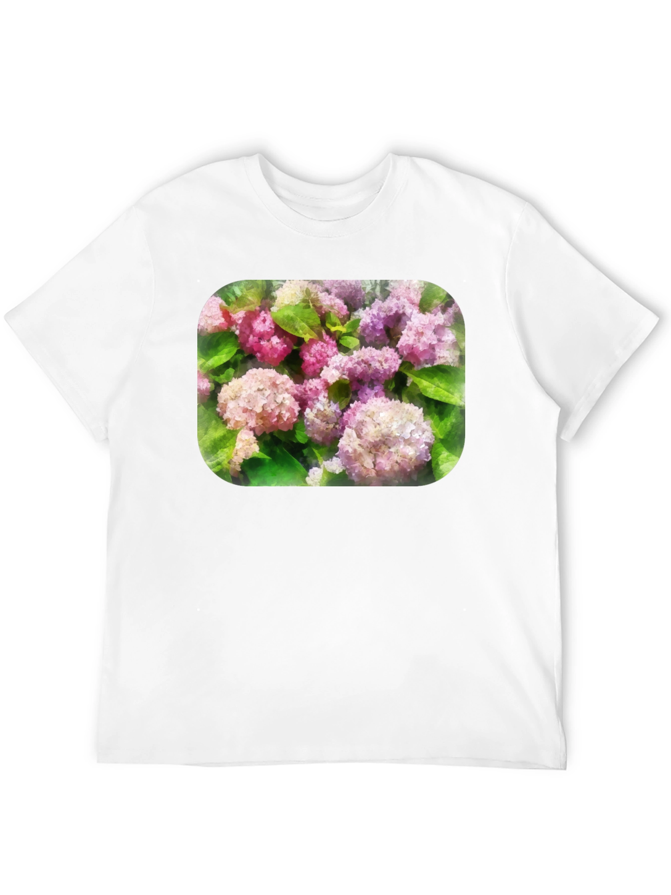 Floral T-Shirt - Pink Hydrangea Design