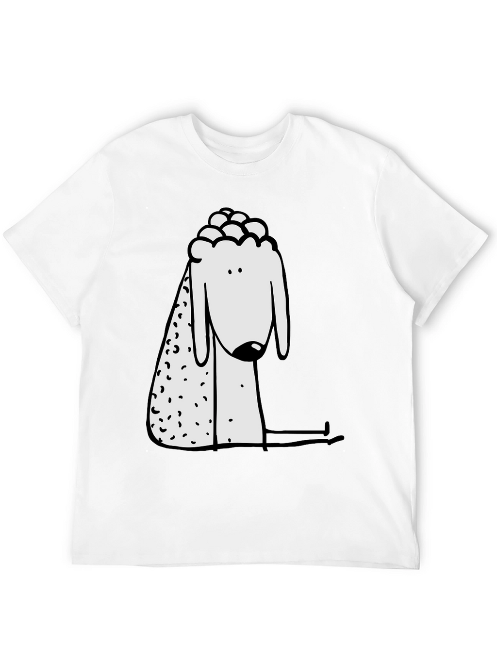 Cartoon Sheep Graphic Print Black Tee