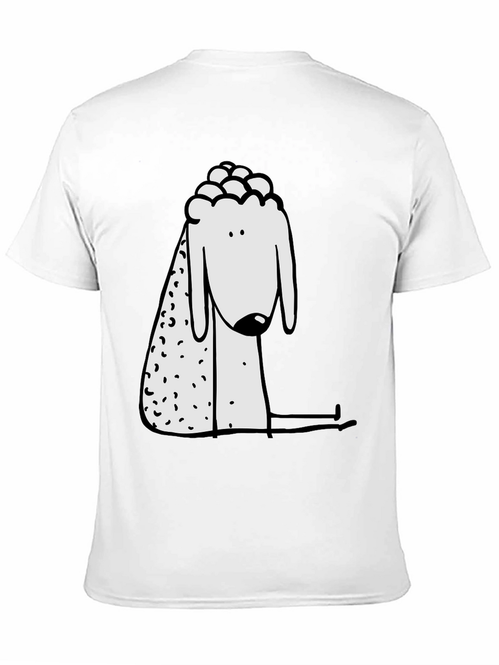 Cartoon Sheep Graphic Print Black Tee
