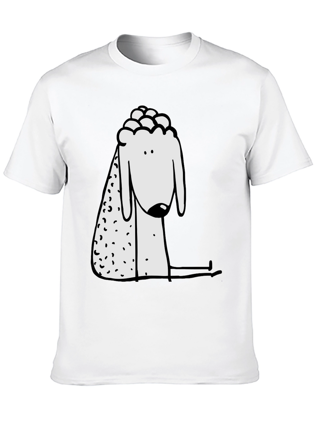 Cartoon Sheep Graphic Print Black Tee