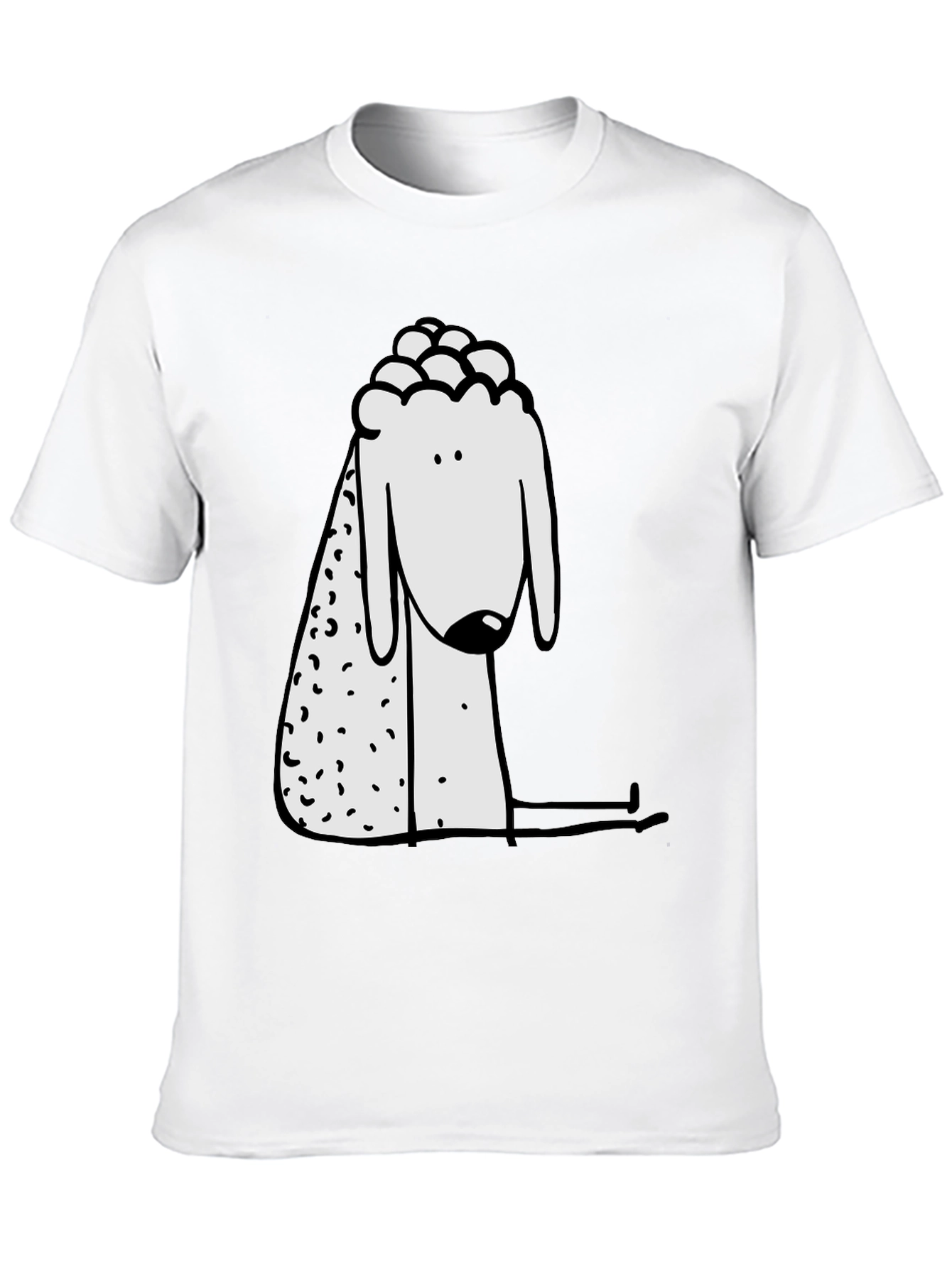 Cartoon Sheep Graphic Print Black Tee
