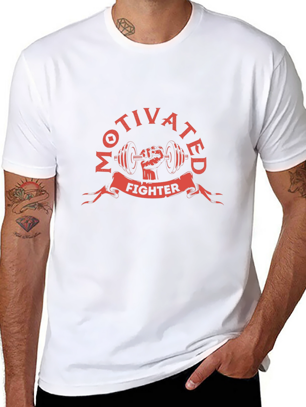 Motivated Fighter Black Graphic Tee