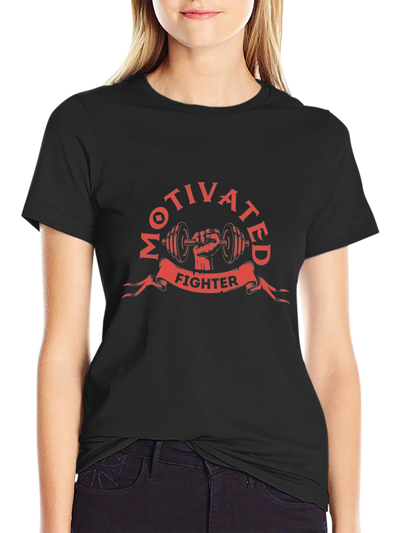 Motivated Fighter Black Graphic Tee