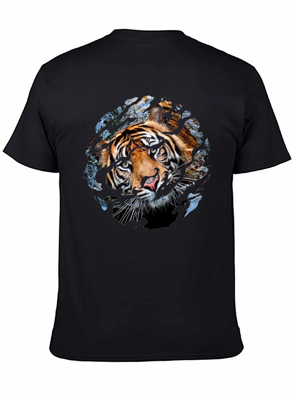 Tiger Graphic Print Crew Neck T-Shirt