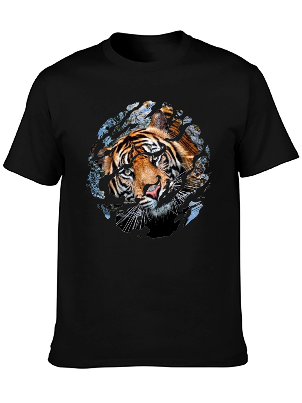Tiger Graphic Print Crew Neck T-Shirt